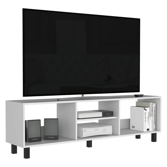 Combo Para Habitación Bariloche Tunez Blanco, Incluye Armario Y Rack para TV