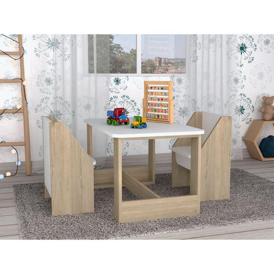 Mesa Infantil Oz, Rovere y Blanco Nevado