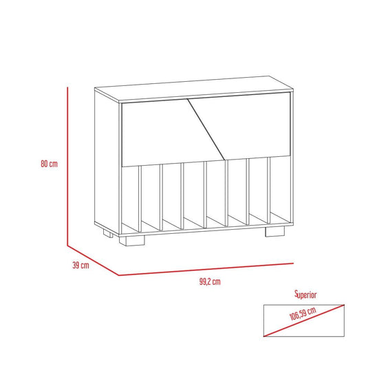 Mueble Auxiliar Fraktal, Habano y Miel, con Patas En Acero y Espacio Para Objetos Decorativos