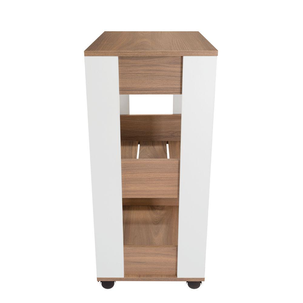 Mueble Auxiliar De Cocina Verona Café Espresso y Blanco