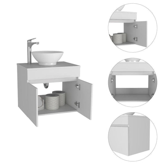 Mueble Baño Aereo Manchester, Blanco, Con Amplio Espacio de Almacenamiento