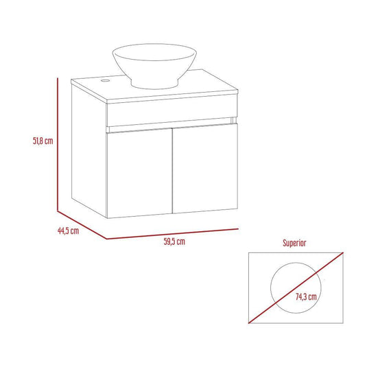 Mueble Baño Aereo Manchester, Blanco, Con Amplio Espacio de Almacenamiento