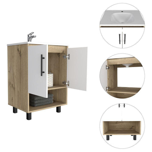 Mueble Optimazador Lavamanos Bath, Duna y Blanco