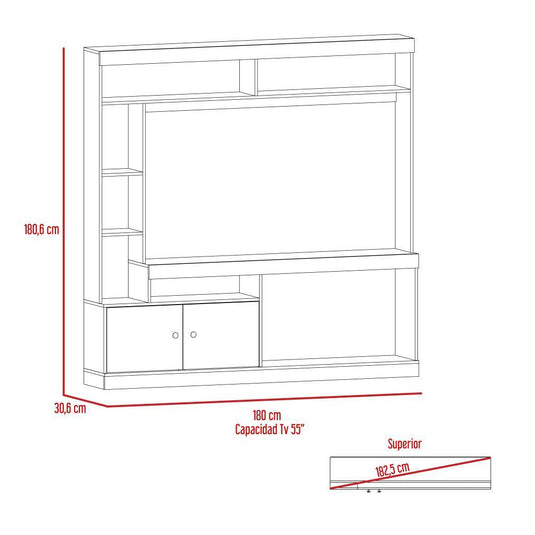 Combo Para Sala Naim, Incluye Rack para TV, Bar y Mesa de Centro