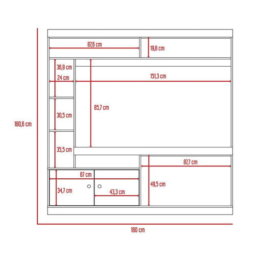 Combo Para Sala Naim, Incluye Rack para TV, Bar y Mesa de Centro