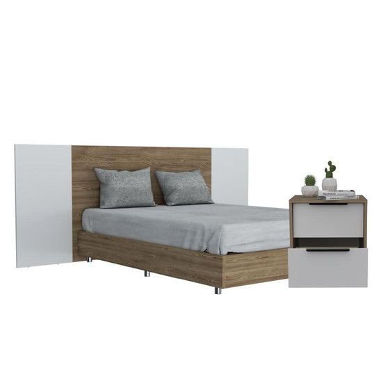 Combo Para Habitación Olek, Incluye Cama y Mesa de Noche