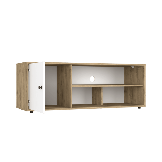 Mesa Para Tv Noah, Macadamia y Blanco Vainilla