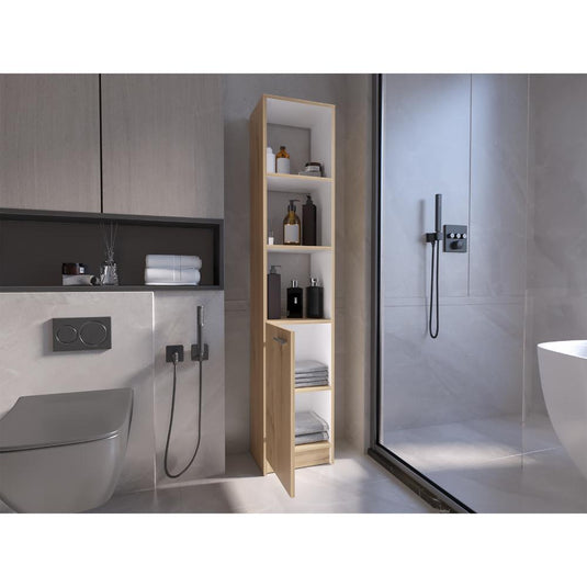 Organizador de Baño Paris, Café Claro y Blanco, con amplios espacios para colorcar objetos