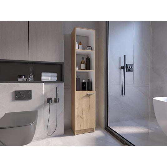 Organizador de Baño Paris, Café Claro y Blanco, con amplios espacios para colorcar objetos