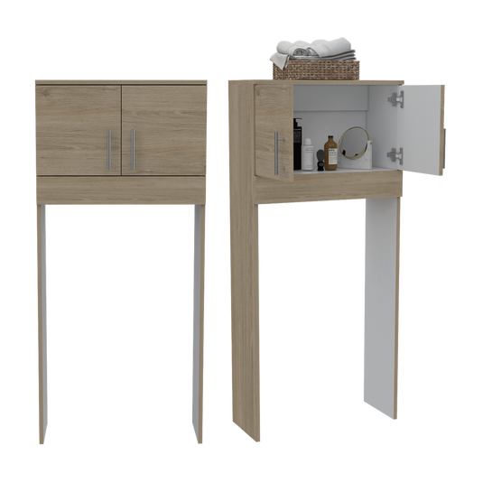 Gabinete de Baño Aqua, Beige y Blanco, con Dos Puertas Para Su Almacenamiento X2