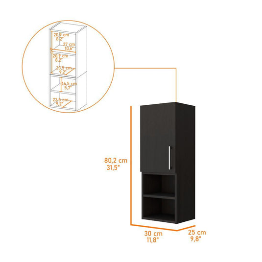 Gabinete de Baño Oporto, Wengue, con Dos Entrepaños ZF X2