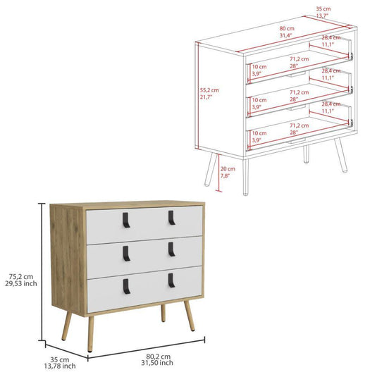 Combo Para Habitación Bayes, Incluye Mesa de Noche y Cómoda