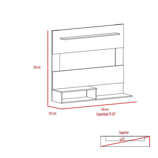 Combo Para Habitación Beijing Kaia, Incluye Panel De Tv Y Armario