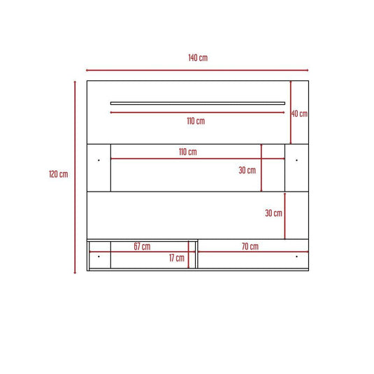 Panel de Tv Hambury, Caoba, Para Televisor de 55 Pulgadas