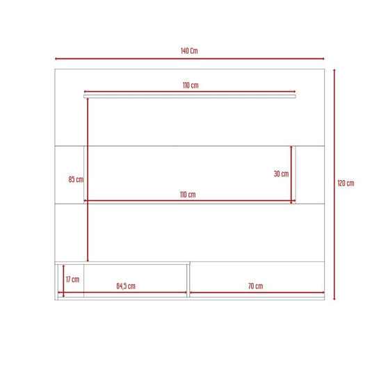 Panel de Tv Beijing, Duna y Blanco Duqueza, con Espacio Para Televisor de Hasta 55 Pulgadas