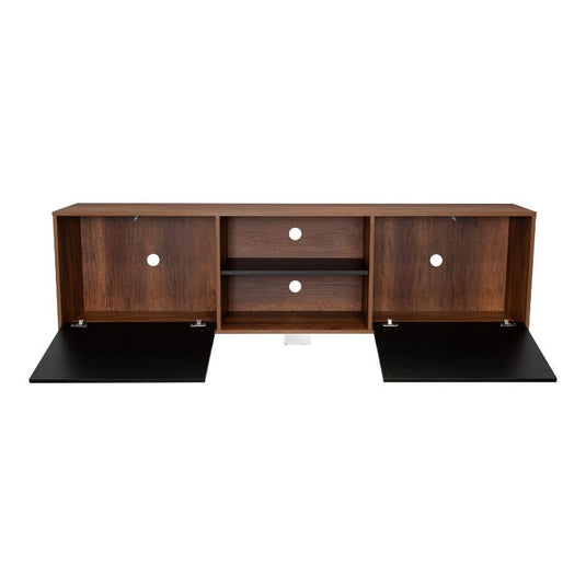 Rack para TV, Classic Color, Caramelo y Wengue, con Dos Puertas Batientes