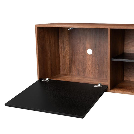 Rack para TV, Classic Color, Caramelo y Wengue, con Dos Puertas Batientes