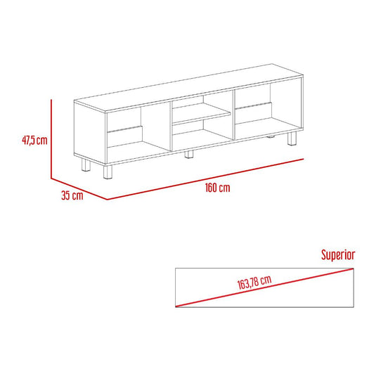 Rack para TV Tunez  Blanco Marqueza hasta 70" pulgadas