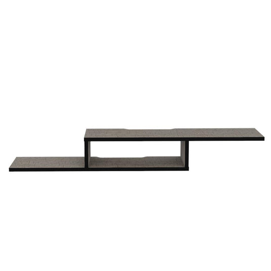 Mesa Para Tv Flotante Dilix, Olmo y Wengue, con superficie para objetos decorativos