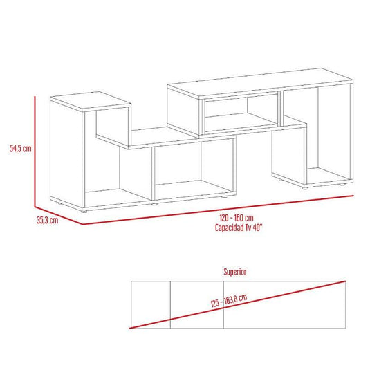 Combo para Sala, Ascher, Incluye Biblioteca, Mesa de Centro, Panel y Rack para TV, Beige y Blanco