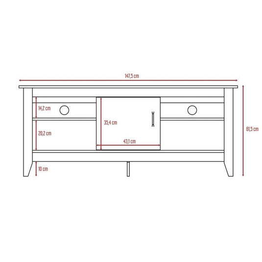 Rack para TV, Tv con Puerta, Wengue