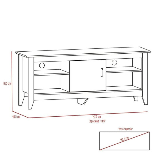 Rack para TV, Tv con Puerta, Wengue