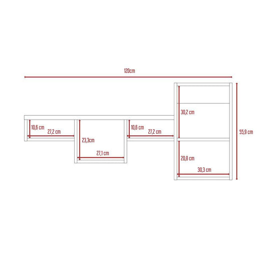 Repisa Wall, Wengue, con Múltiples Entrepaños Para Ubicar Objetos