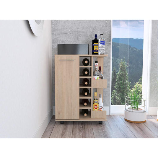 Bar Cofe, Beige, con espacio para ubicar botellas de vino