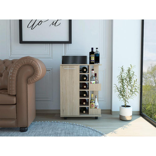 Bar Cofe, Beige, con espacio para ubicar botellas de vino