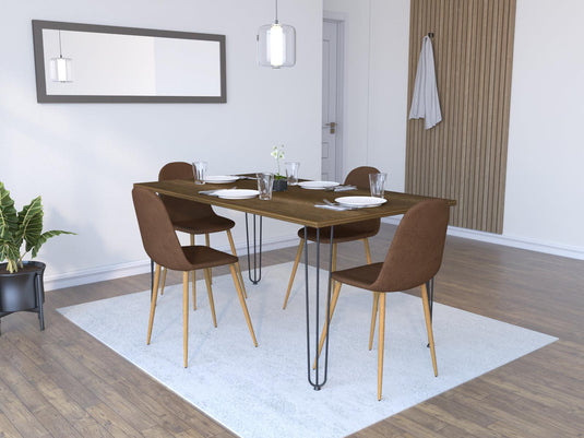 Comedor Concept SL2 Cobre, Incluye Cuatro Sillas Chocolate