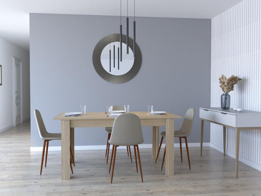 Comedor Concept SL3 Beige, Incluye Cuatro Sillas Café Claro