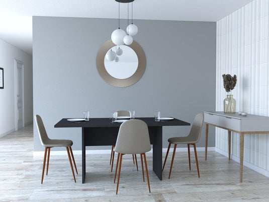 Comedor Concept SL3 Wengue, Incluye Cuatro Sillas Café Claro