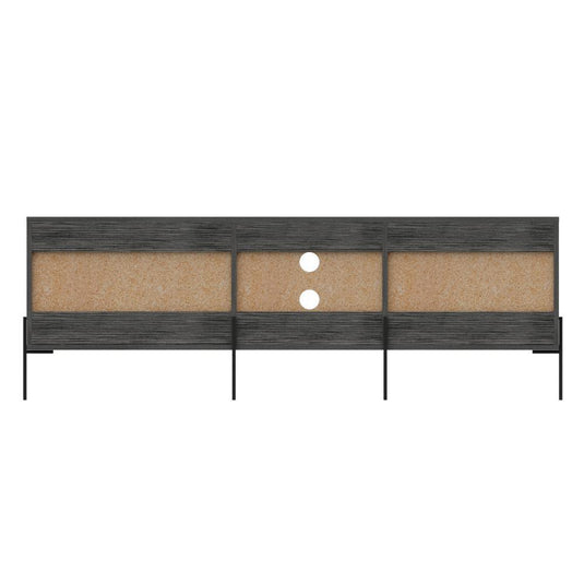 Mesa para TV Tarento, Gris, con patas metalicas en color negro 65"