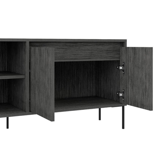 Mesa para TV Tarento, Gris, con patas metalicas en color negro 65"