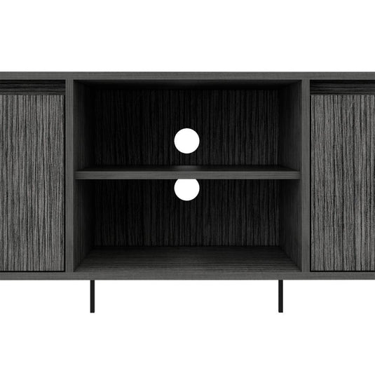 Mesa para TV Tarento, Gris, con patas metalicas en color negro 65"