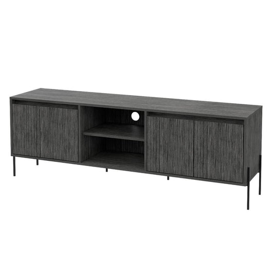 Mesa para TV Tarento, Gris, con patas metalicas en color negro 65"