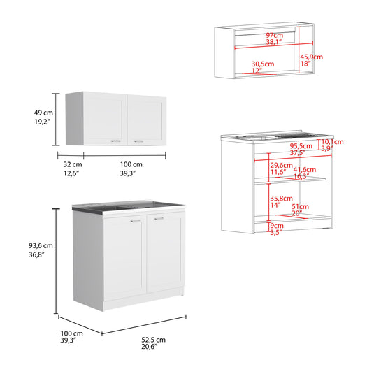 Cocina Integral Zurich, Blanco, Incluye Mesón Izquierdo