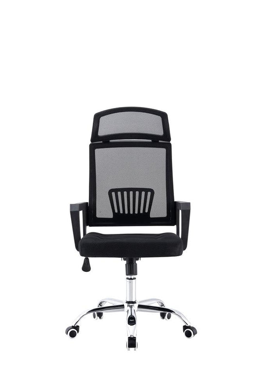 Silla Oficina X-57B, Negro, con Cómodo Espaldar y Rodachines