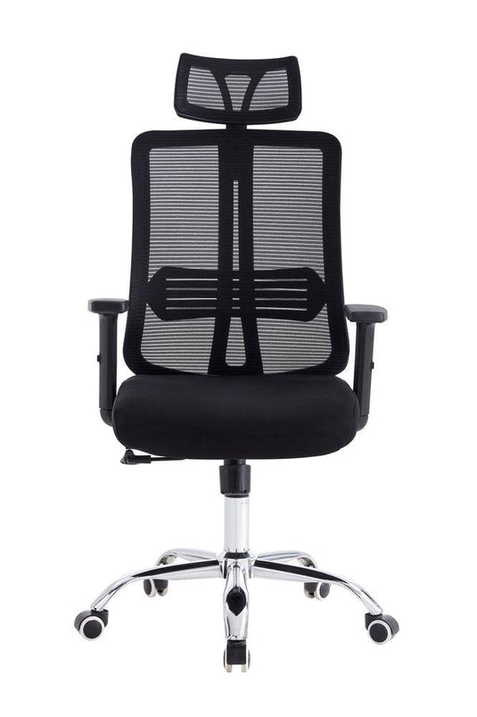 Silla Oficina X-123B, Negro, con Cómodo Espaldar y Rodachines