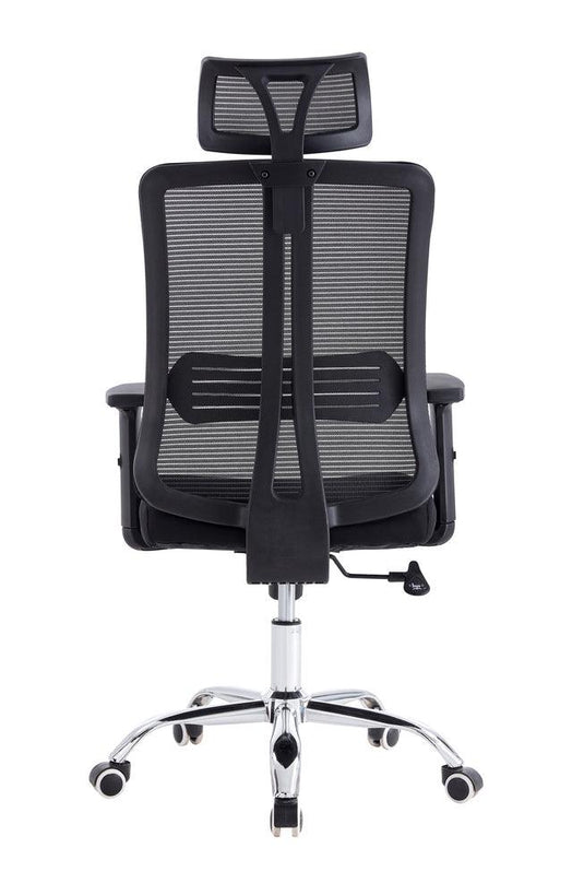 Silla Oficina X-123B, Negro, con Cómodo Espaldar y Rodachines