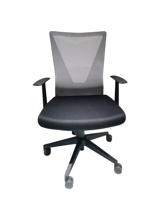 Silla de Escritorio Doha, Negro y Gris, con Cómodo Espaldar y Rodachinas