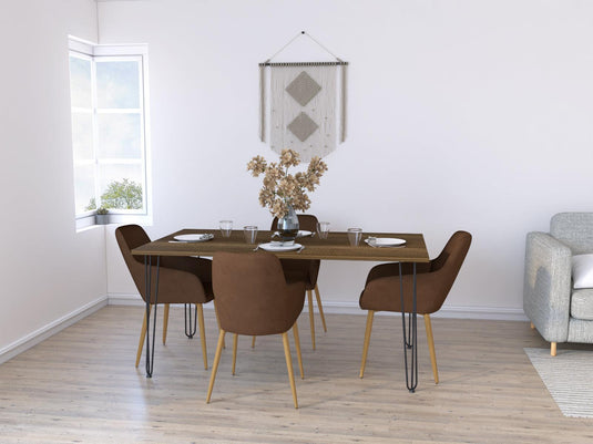 Comedor Concept ST2 Cobre, Incluye Cuatro Sillas Chocolate