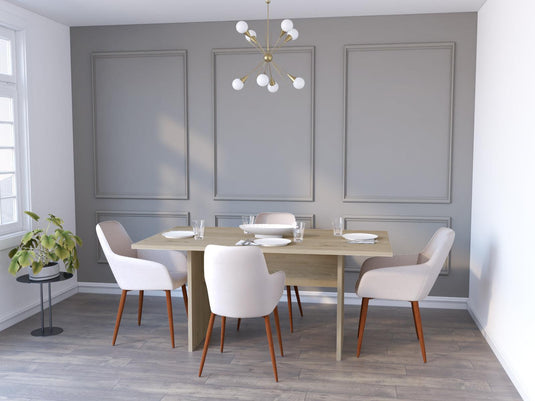 Comedor Concept ST3 Beige, Incluye Cuatro Sillas Café Claro