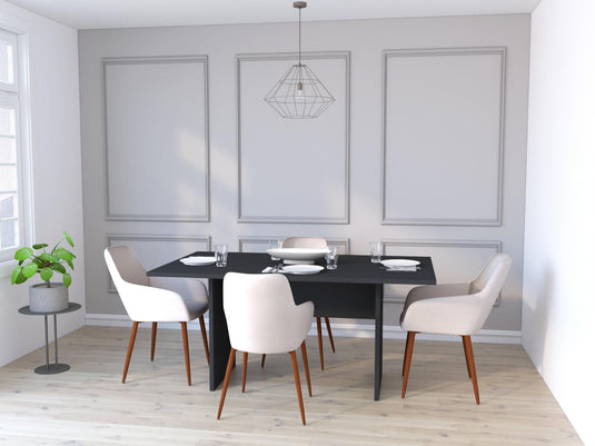 Comedor Concept ST3 Wengue, Incluye Cuatro Sillas Café Claro