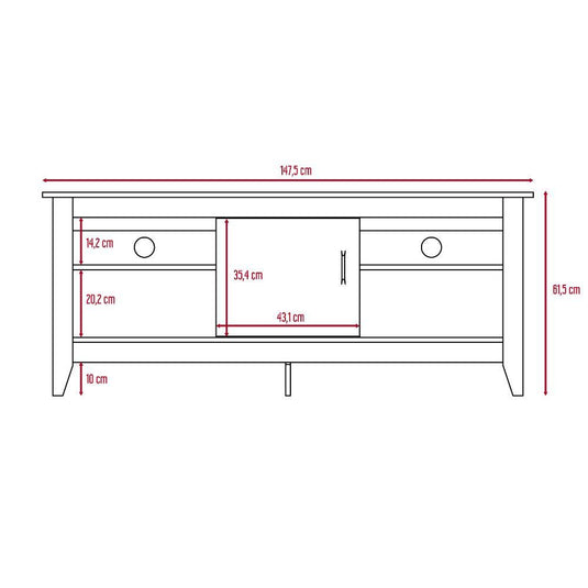 Rack para TV, Tv de 65 Pulgadas con Puerta, Rovere