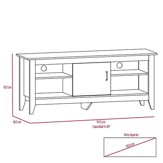 Rack para TV, Tv de 65 Pulgadas con Puerta, Rovere