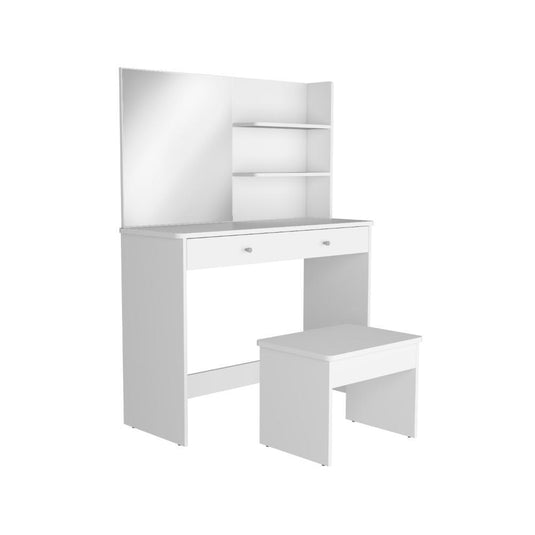 Mueble Tocador Rouse, Blanco Marquez, espacio para ubicar Maquillaje