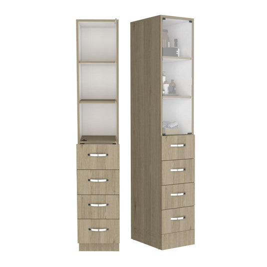 Cómoda de Baño Picasso, Beige y Blanco, con Cuatro Cajones Deslizables  ZF X2