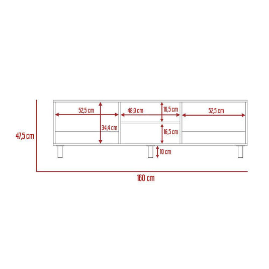 Combo para Habitación Ghera, incluye Mesa de Tv y Closet