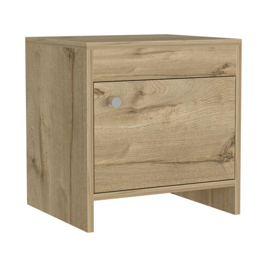 Mesa de Noche Tutto, Café Claro, con Cajón Para Guardar Objetos Ideal Para Espacios Reducidos X2